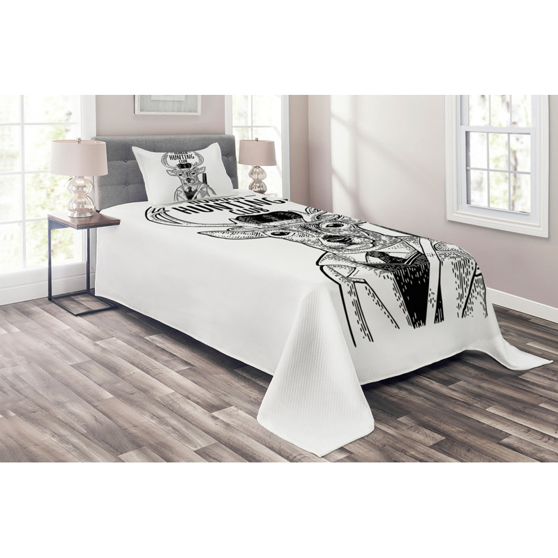 Rustic Polyester Coverlet, Twin Bedspread + 1 Sham