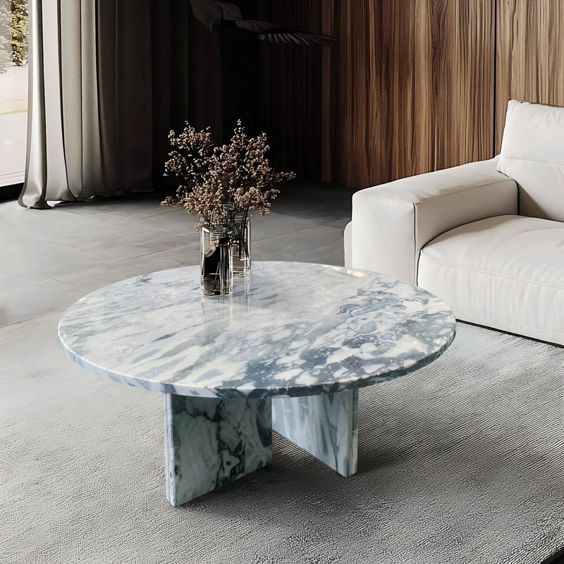 Table basse en marbre naturel exquis pour un salon élégant