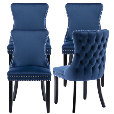 Seita Tufted Velvet Upholstered Wingback Parsons Chair