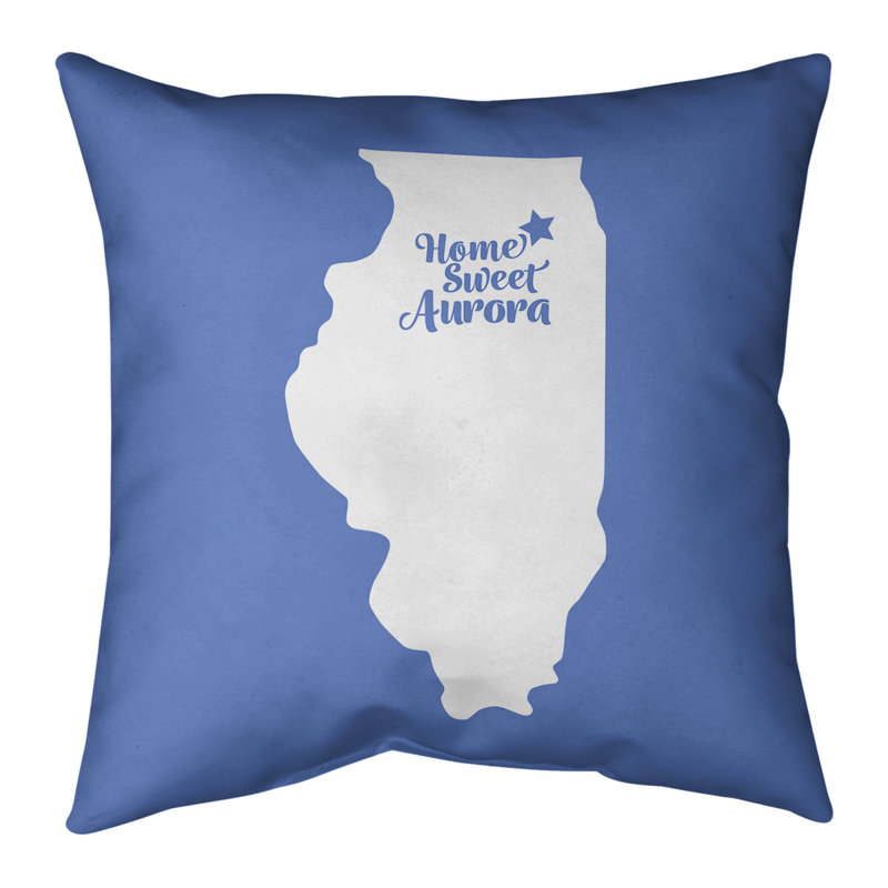 Cotton Reversible Pillow Cover, 16" x 16", Blue, Aurora