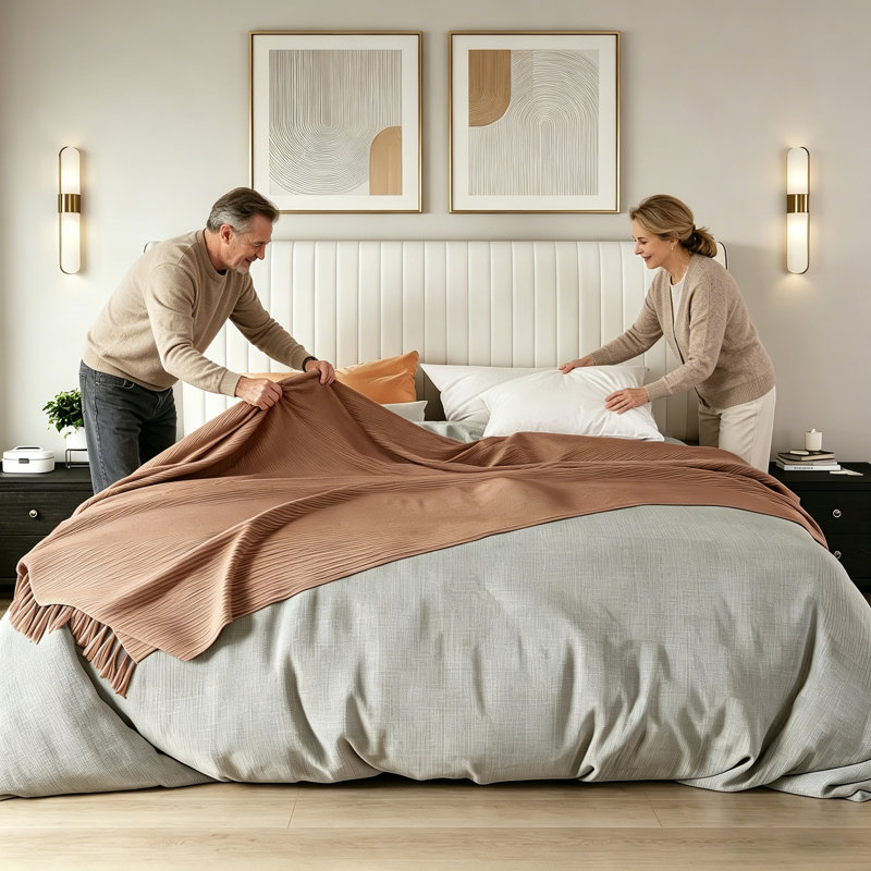 Structure de lit en velours / tête de lit capitonnée verticale à oreilles / lit plateforme tapissier avec prise et ports USB / pas de sommier nécessaire / lattes en bois massif / assemblage facile / blanc