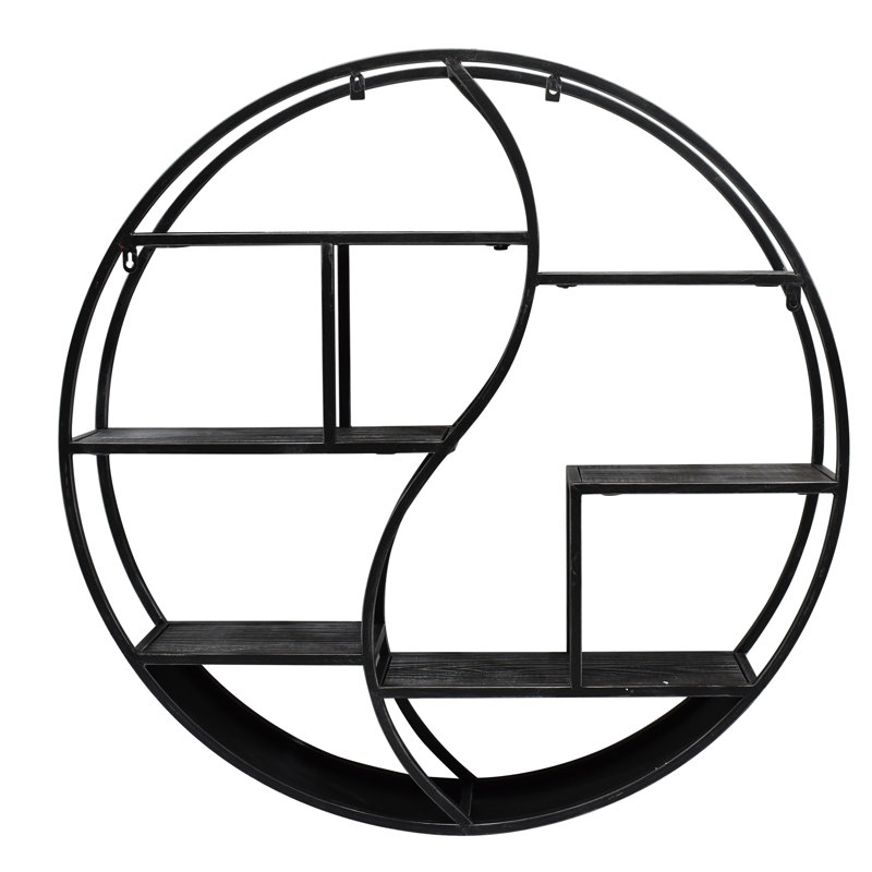 8 Piece Circle Accent Shelf, Gray