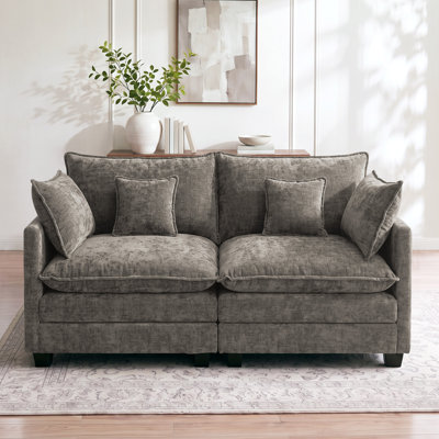 78" Oversized Cloud Chenille Upholstered Modular Sofa