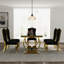 Ensemble de table de salle à manger luxueux et doré avec chaises en velours-2092906417-2092906444