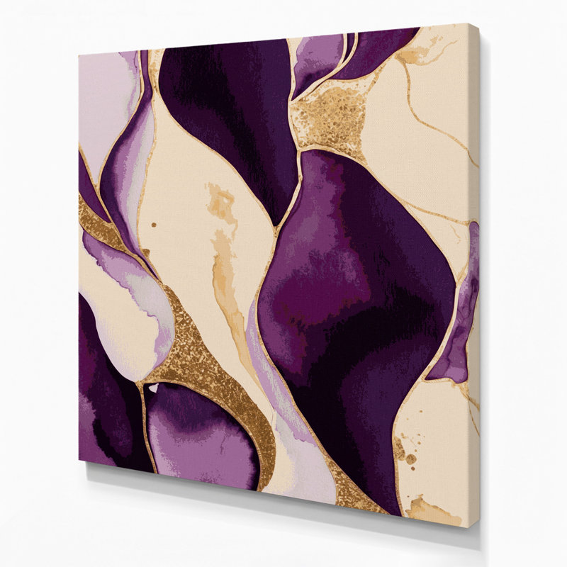 Abstrait aquarelle 27, art mural sur toile grise