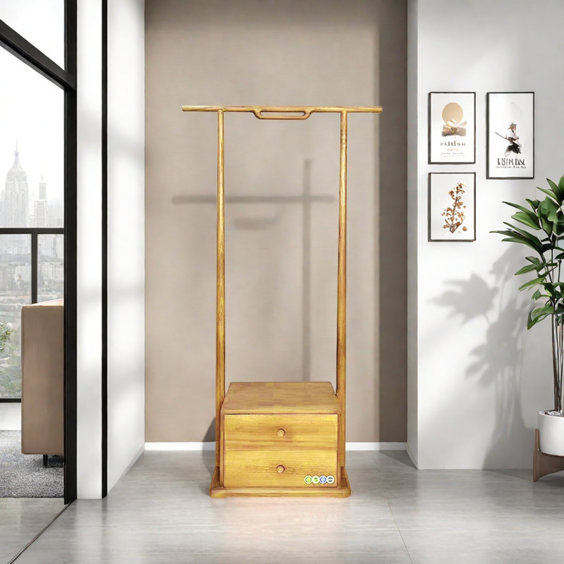 Solid Wood Coat Rack, Burlywood