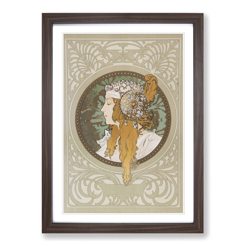 Byzantine by Alphonse Mucha - Framed Print, Walnut