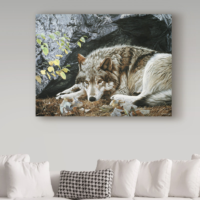 «Resting Spot Wolf» par Etelca, impression sur toile tendue, H 24 po x l 32 po x P 2 po