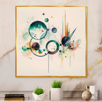 " Multi-Color Watercolor Geometric Art VI " Painting Print