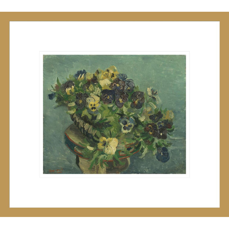Panier de pensées par Vincent van Gogh, H 13,75 po x l 15,34 po