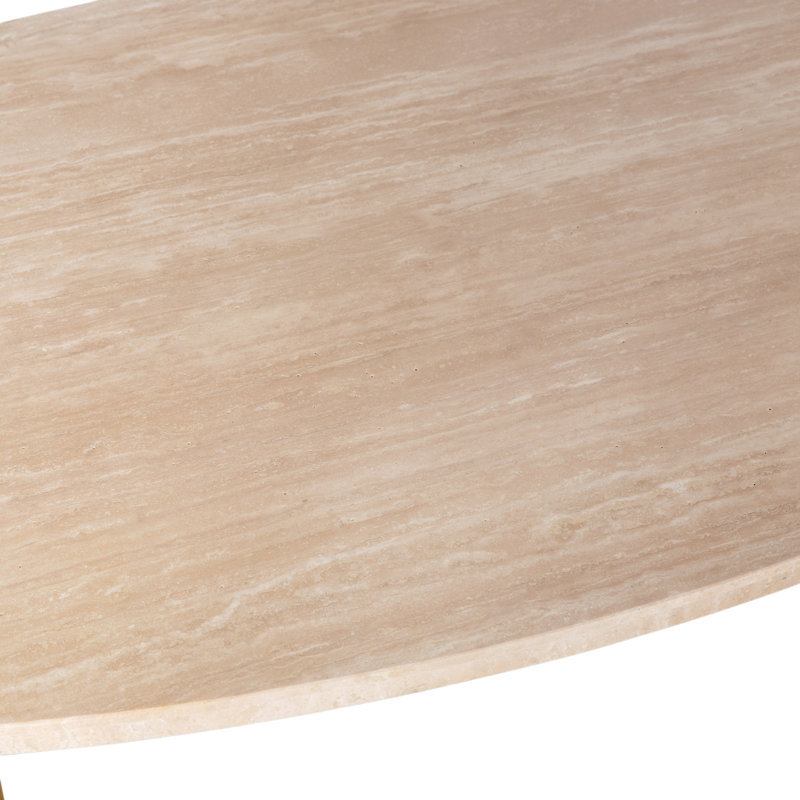 Table basse Marble, H 18,5 po x L 60 po x l 30 po, Or royal, Travertin léger