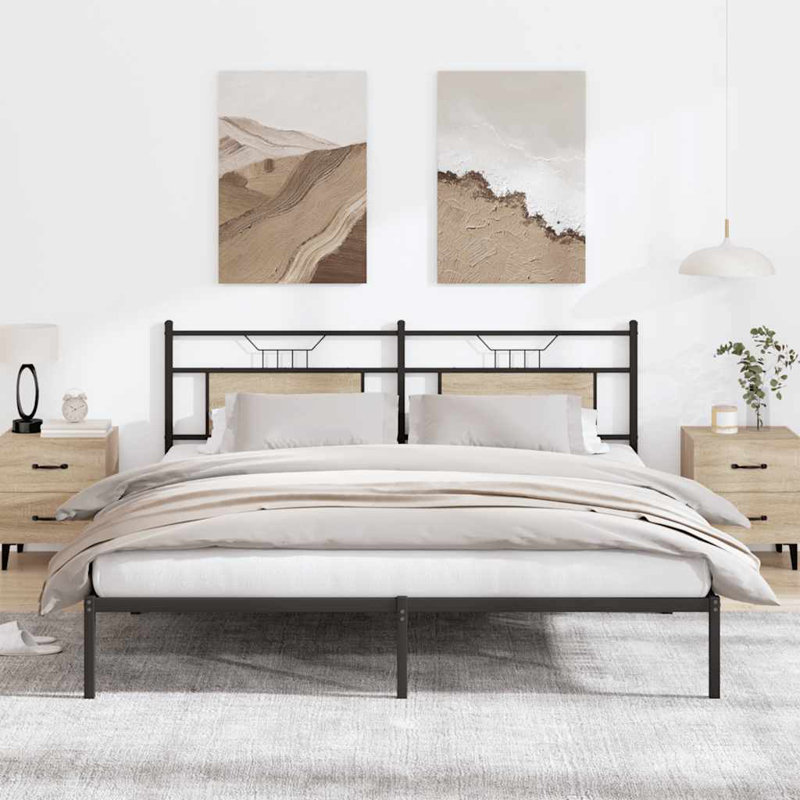 Bed Frame Without Mattress Engineered Wood, European Kingsize (160 x 200cm), Sonoma Oak