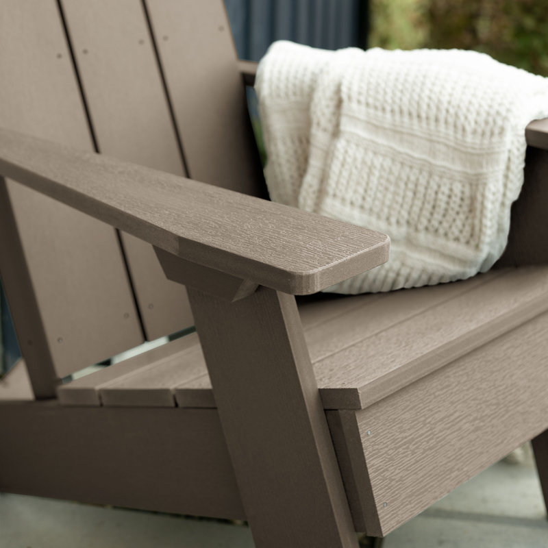 Chaise Adirondack en plastique avec repose-pieds Byrnes, Woodland Brown