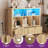  31.8" H X 39" W Cube Bookcase With Open Bookshelf Drawers & LED Lights