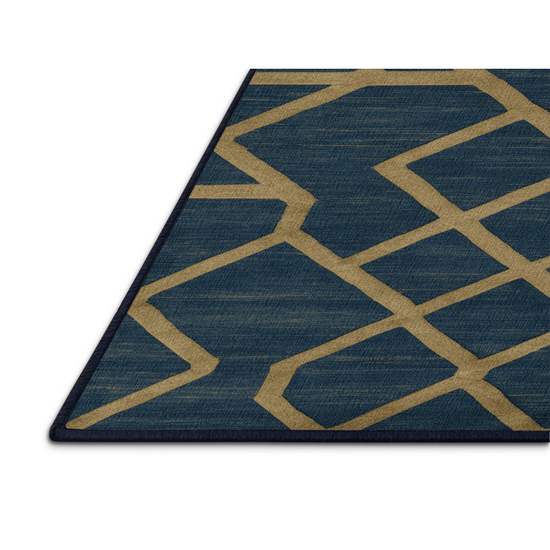 Tapis gris en treillis lavable à la machine, Carré 8 pi