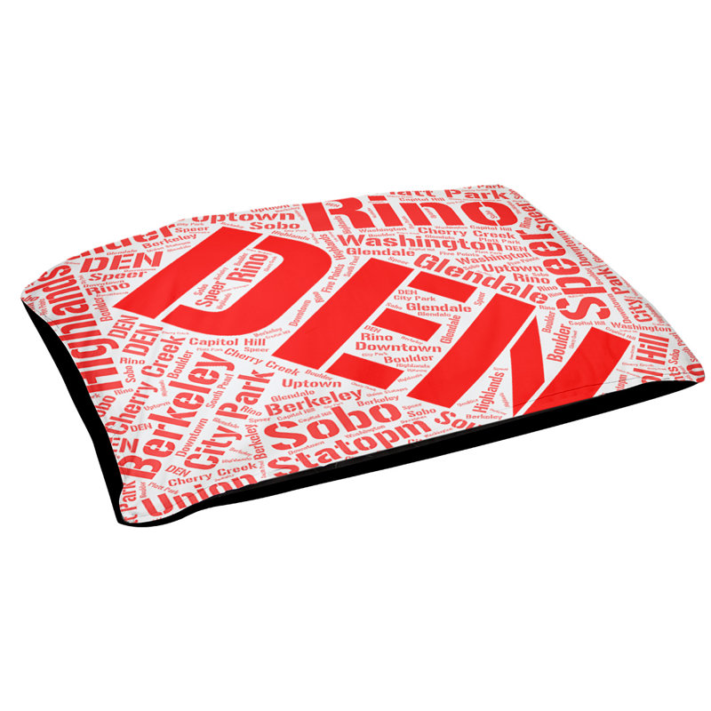 Oreiller rectangulaire designer, Petit L 28 po x l 18 po, Rouge, Indianapolis