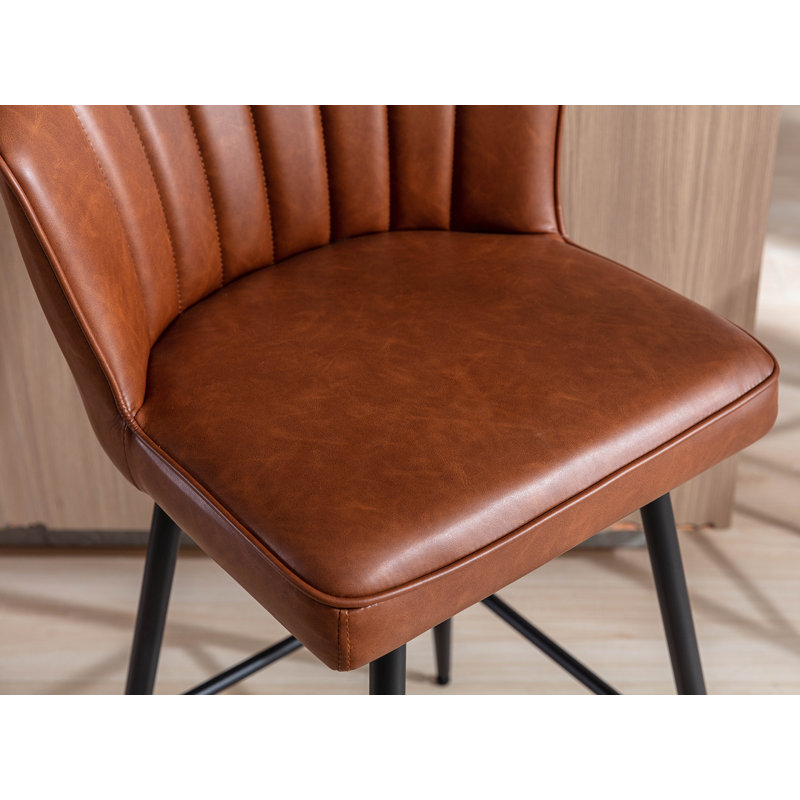 Tabouret de bar rembourré avec repose-pieds, Brun