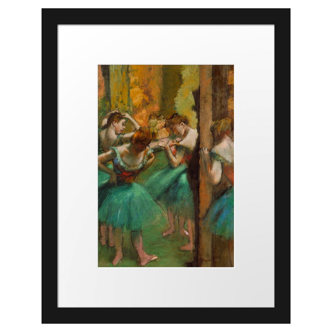 Gerahmter Kunstdruck Dancers Pink and Green von Edgar Degas