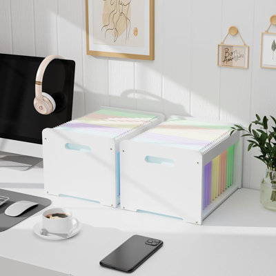 2 Pack Hanging File Organizer, Office Desk File Organizer...