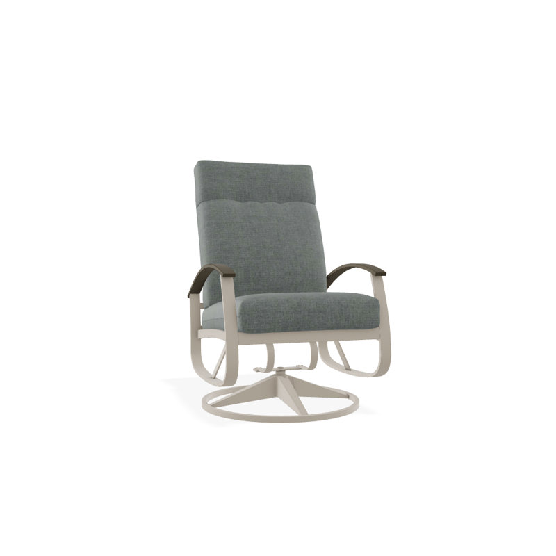 Belle Isle Outdoor Rocker Chair, Canvas Sapphire Blue Sunbrella, Beachwood P40, Textured Black