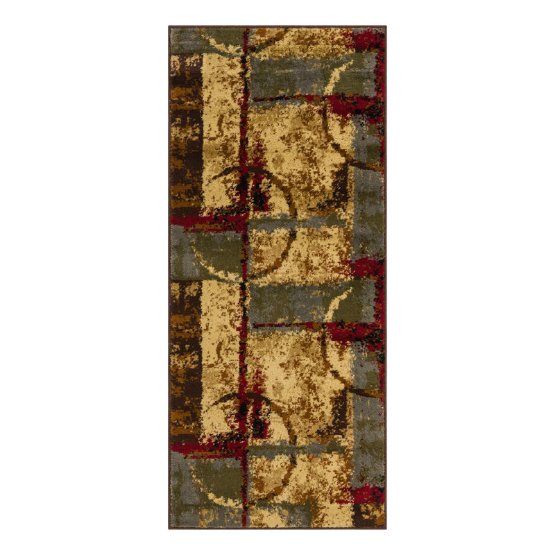 Tapis crème / brun foncé / beige Adetomiwa, Tapis de couloir 2 pi x 5 pi 1 po
