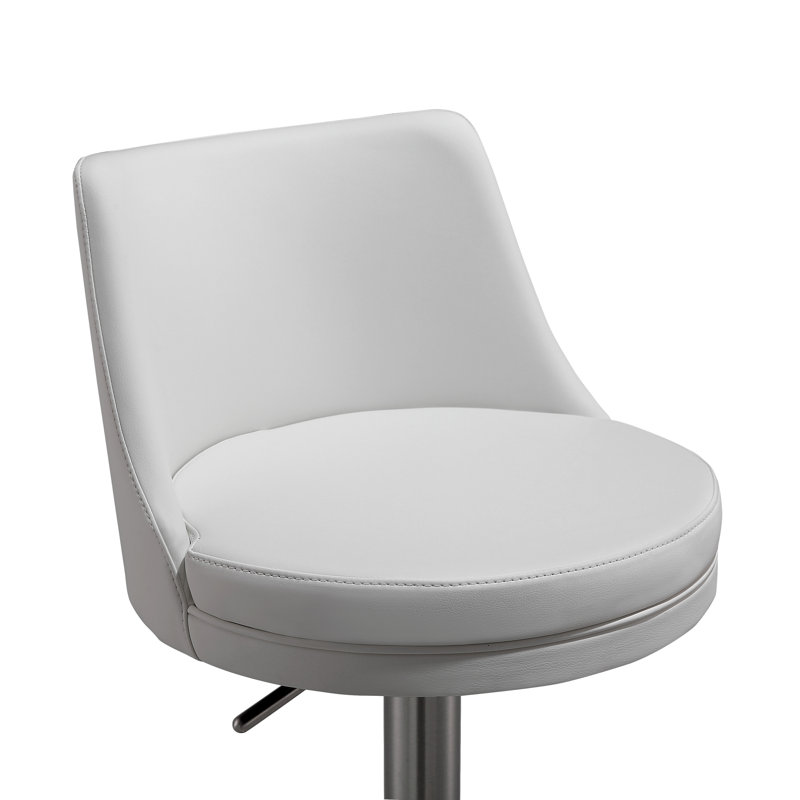 Tabouret pivotant à hauteur réglable, Velours blanc