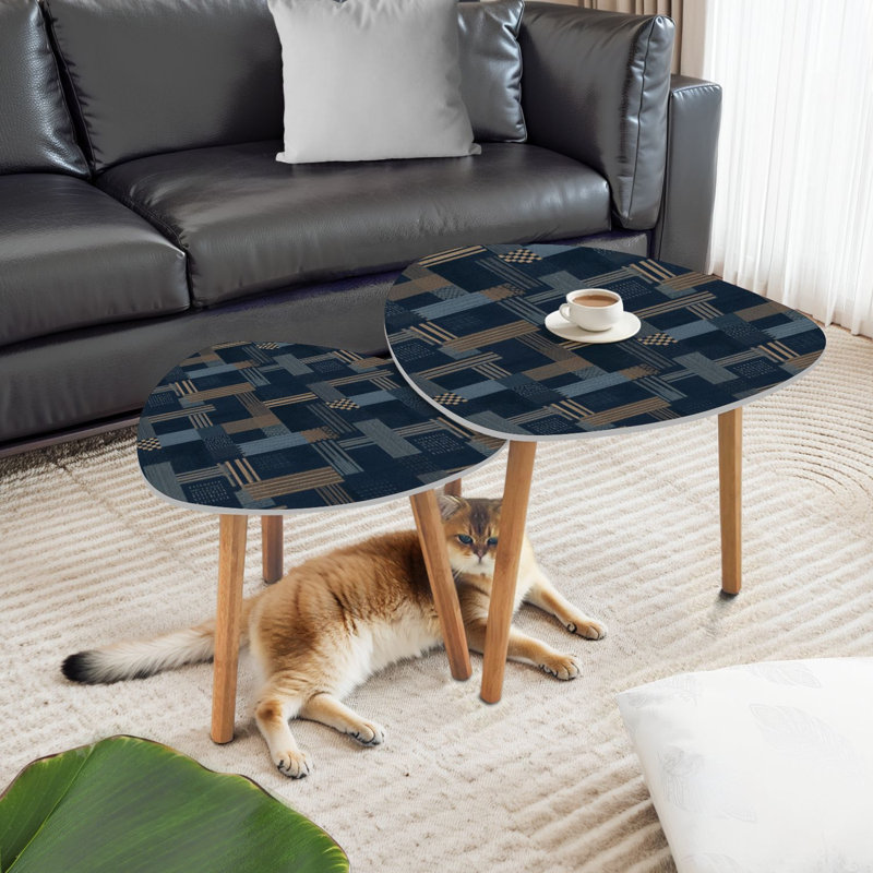 Ensemble de 2 tables basses gigognes Triangle