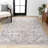 Edith Distressed Medallion Low-Pile Machine-Washable Cream/Light Gray Rug-1505166517
