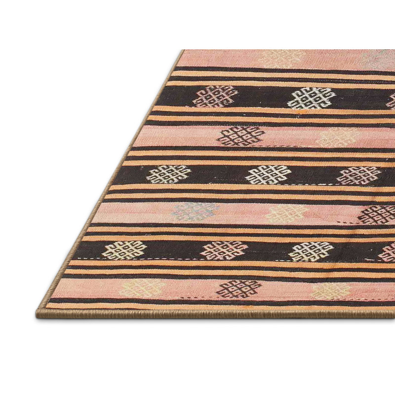 Tapis brun/gris/crème contemporaine, Rectangle 5 pi x 7 pi