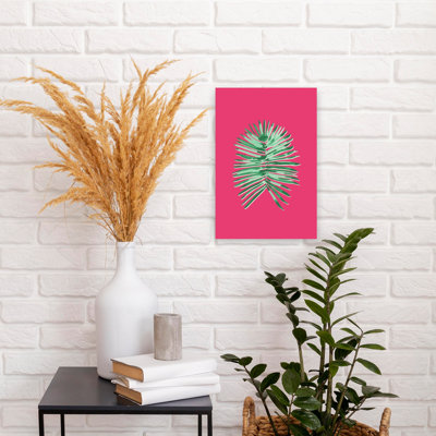 Vibrant Tropical Leaf Bold Colorful Modern Palm Nature Summer Wall Art Print 1 Piece Wrapped Canvas Wall Art