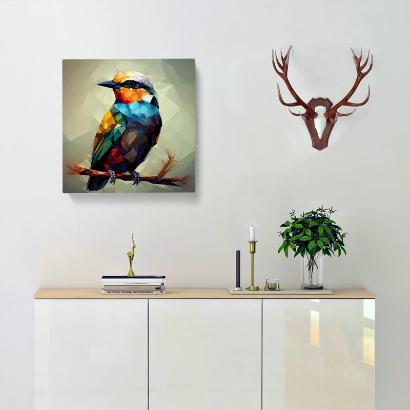 Bird Cubism - No Frame Print, 50cm H x 50cm W x 3cm D
