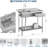 Stainless Steel Laundry Utility Sink, Freestanding Single Bowl Kitchen Sink with Hot & Cold Water Faucet, Built-In Wash Board, Drawer, Drain Basket, Dish Rack for Laundry Room, Garage
