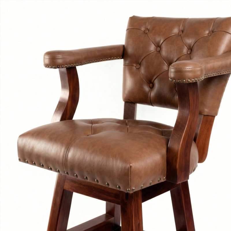 Trophy Tufted, Light Brown, Bar Stool (30" Seat Height)