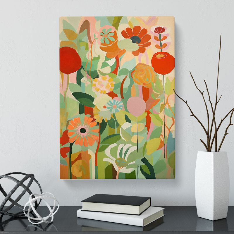 Hostim Flowers Orphism Style Vol.9 - Wrapped Canvas Print, 50cm H x 35cm W x 3cm D