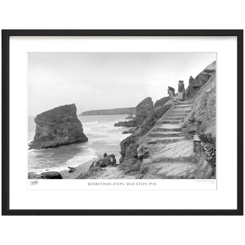 Bedruthan Steps, Old Steps 1935 - Single Picture Frame Print, 28cm H x 36cm W x 2.3cm D