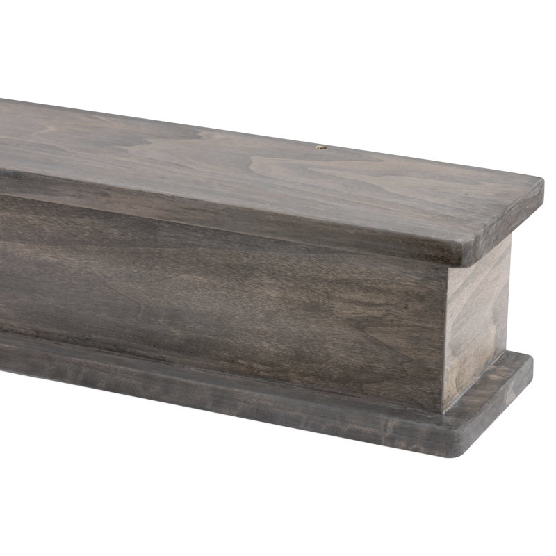 Hand Carved Wood Mantel, Grey, 72" L