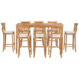 Outdoor 9 - Piece Teak Bistro Set with Cushions