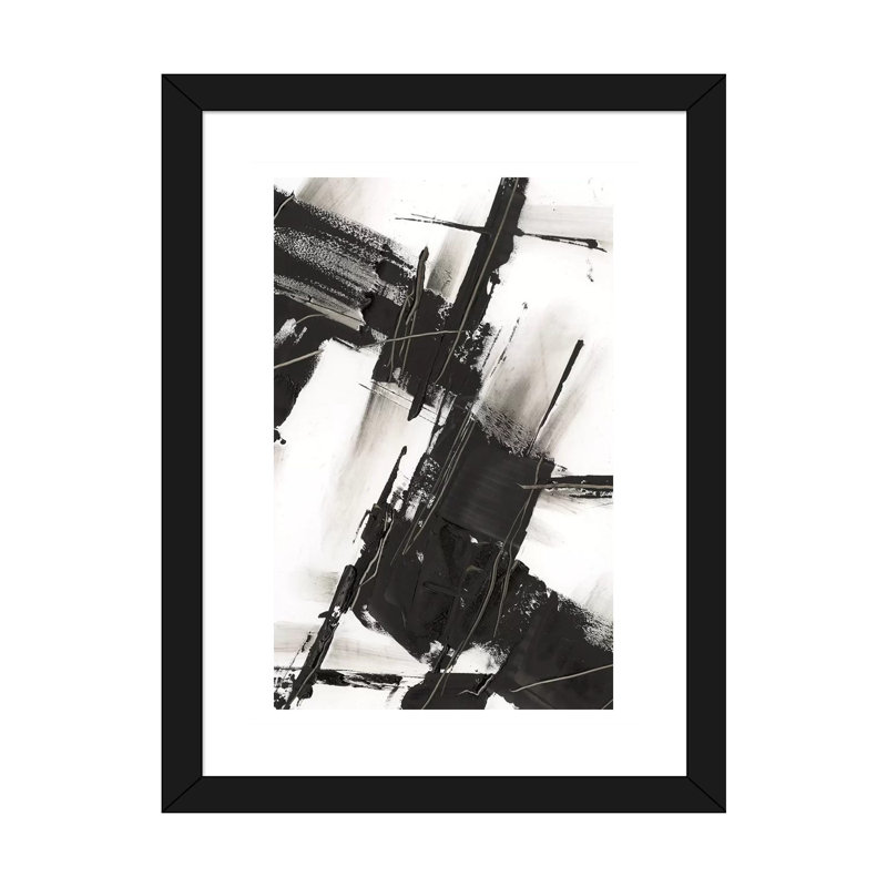 Reproduction d’art, "diagonal Matrix I" par Ethan Harper, H 32 po x l 24 po x P 1 po, Papier encadré noir, Blanc