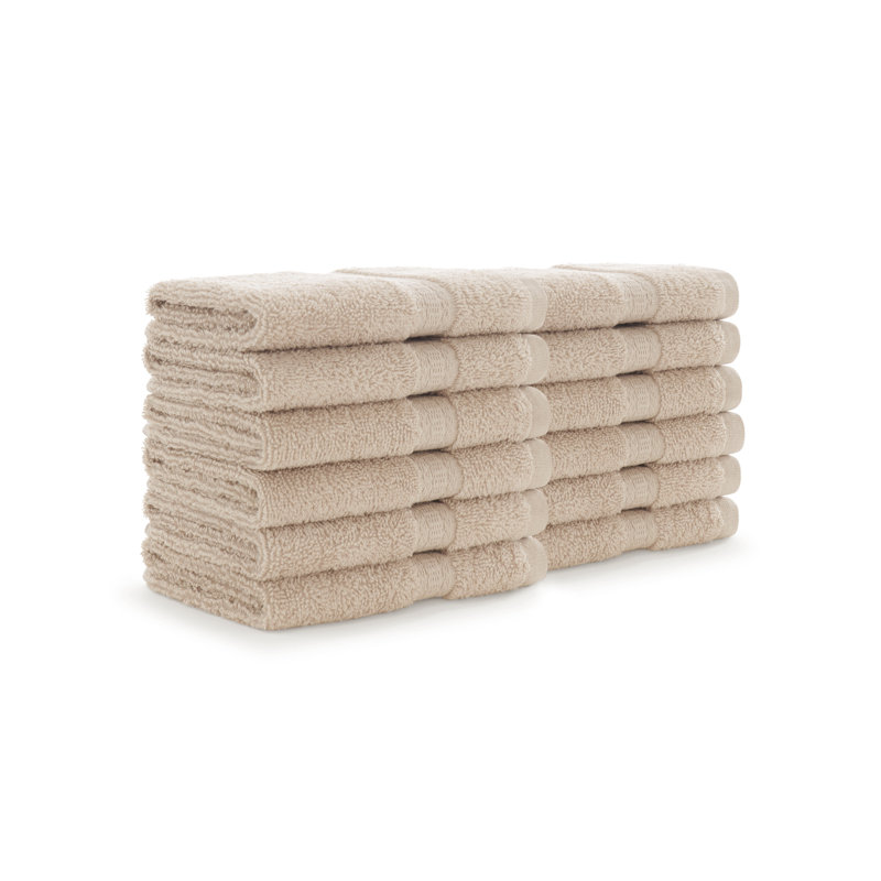 Arkwright True Color 12x12 Washcloths (Pack of 12), Beige