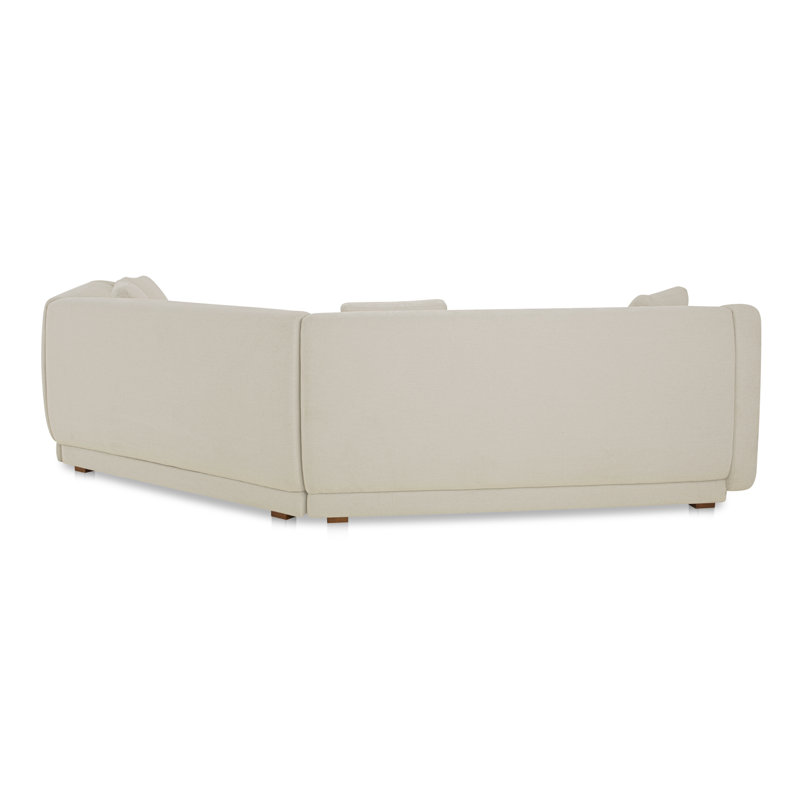 Canapé modulaire 3 pièces avec coin Rae, Polyester blanc