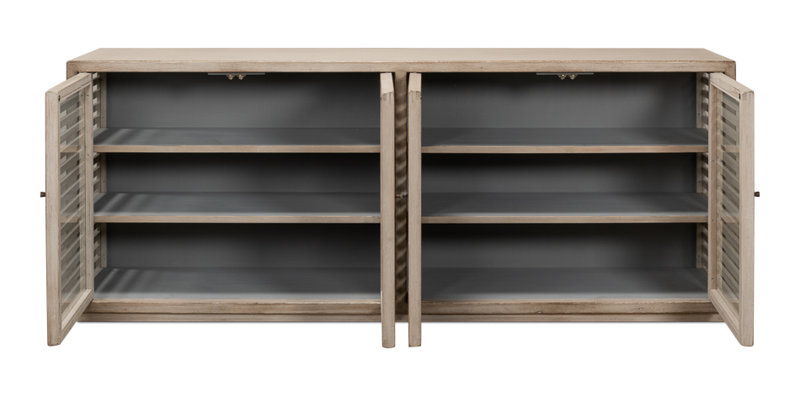 St. Nevis 92'' W Solid Wood Sideboard, Gray