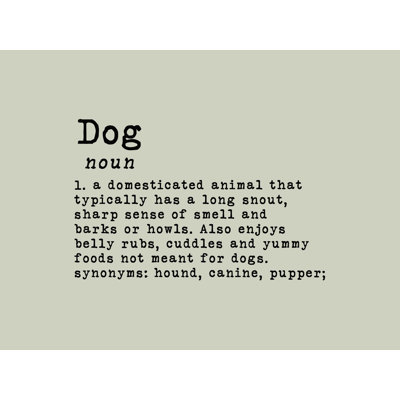 " Dog Definition In Black "