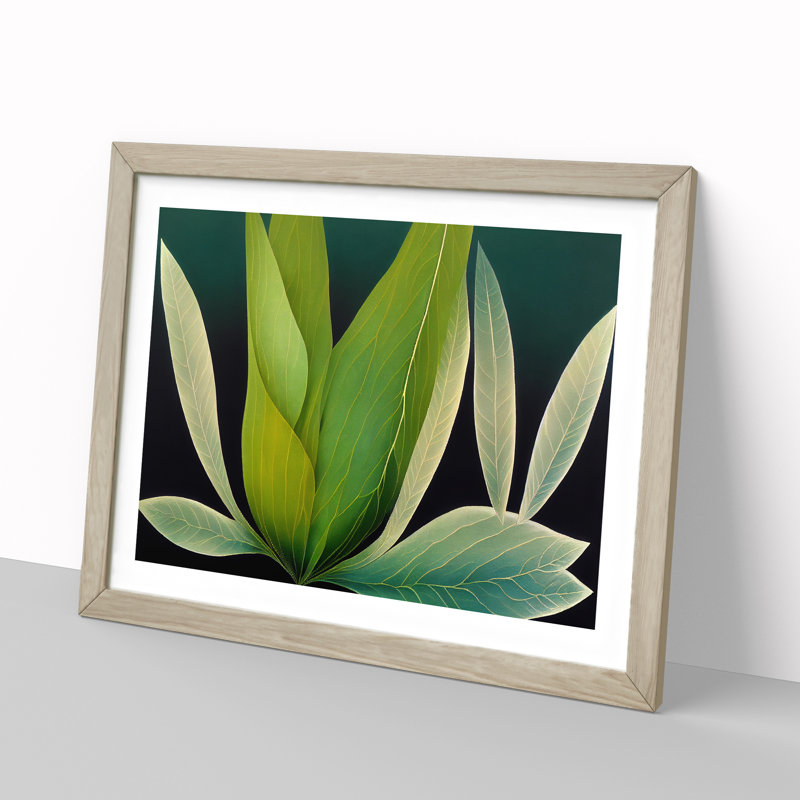 Adorable Leaf 1 Piece Single Picture Frame Wall Art, 46cm H x 64cm W x 2cm D, Oak Framed