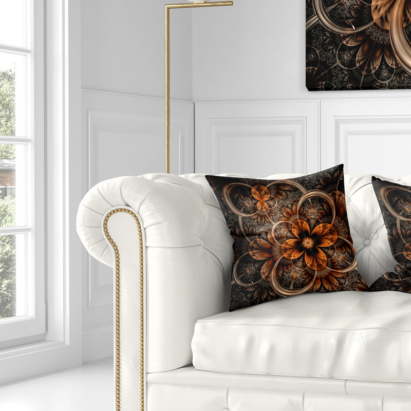 Coussin floral floral digital art, 16 po x 1 po, Coussin décoratif