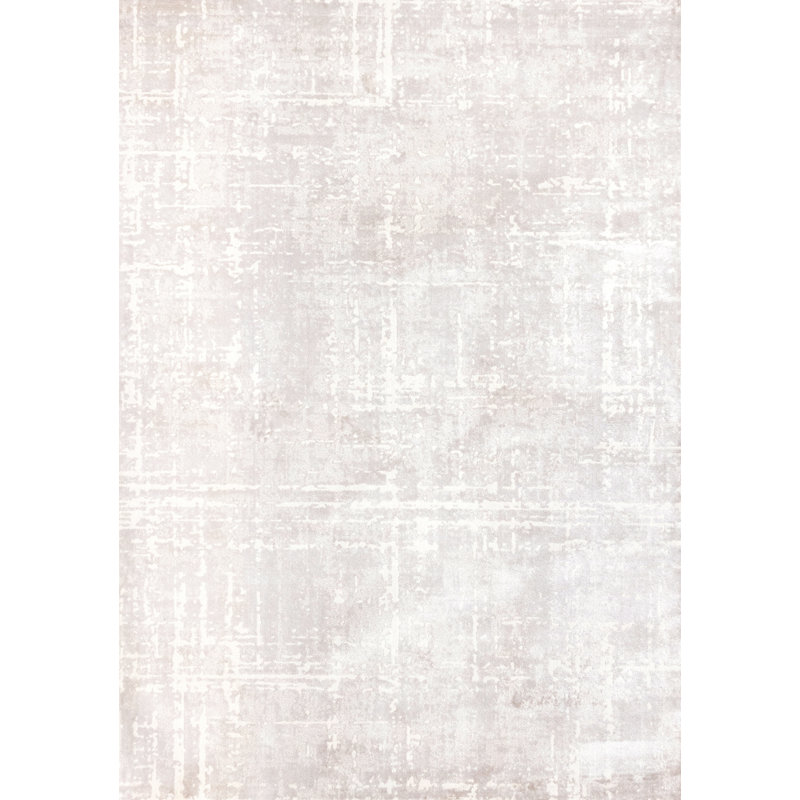 Dieguez Cream Tonal/Solid Polyester Living Room Carpet, Rectangle 7'10" x 10'6"