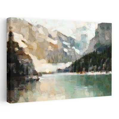 «Green Glacier Lake», art contemporain de paysage éthéréal abstrait