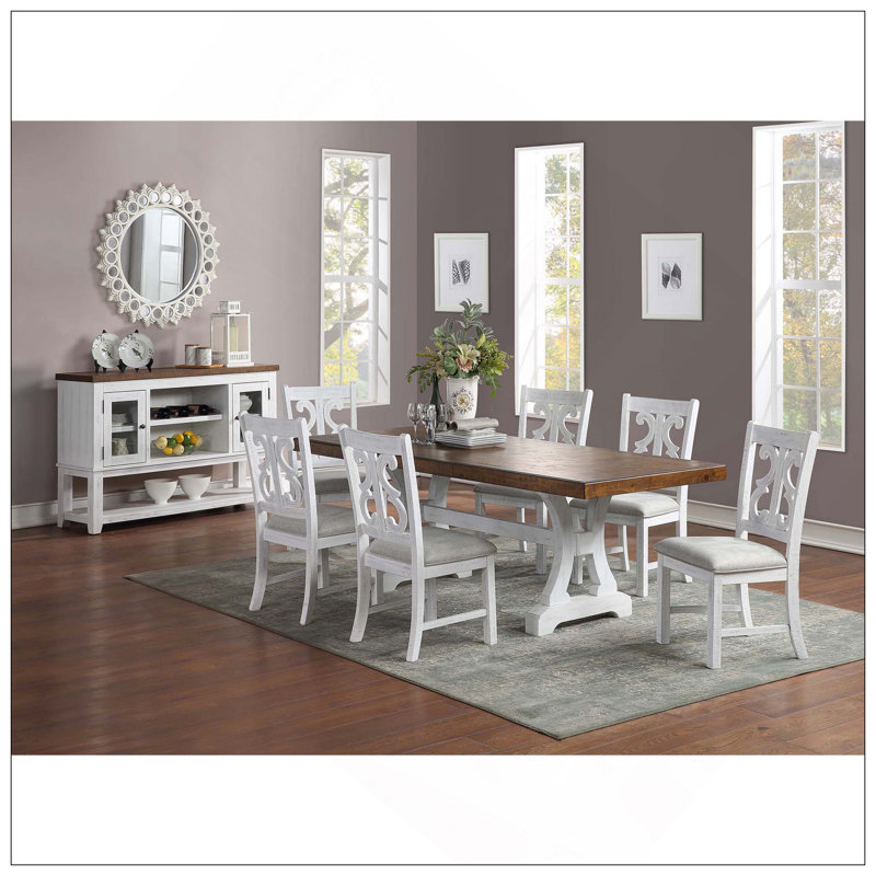 Table de salle à manger formelle blanche 1pc