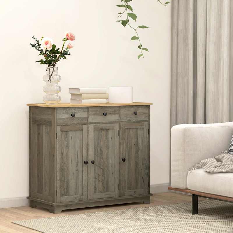 Wynnwood  39.75'' Wide 3 Drawer Sideboard, Grey Wash