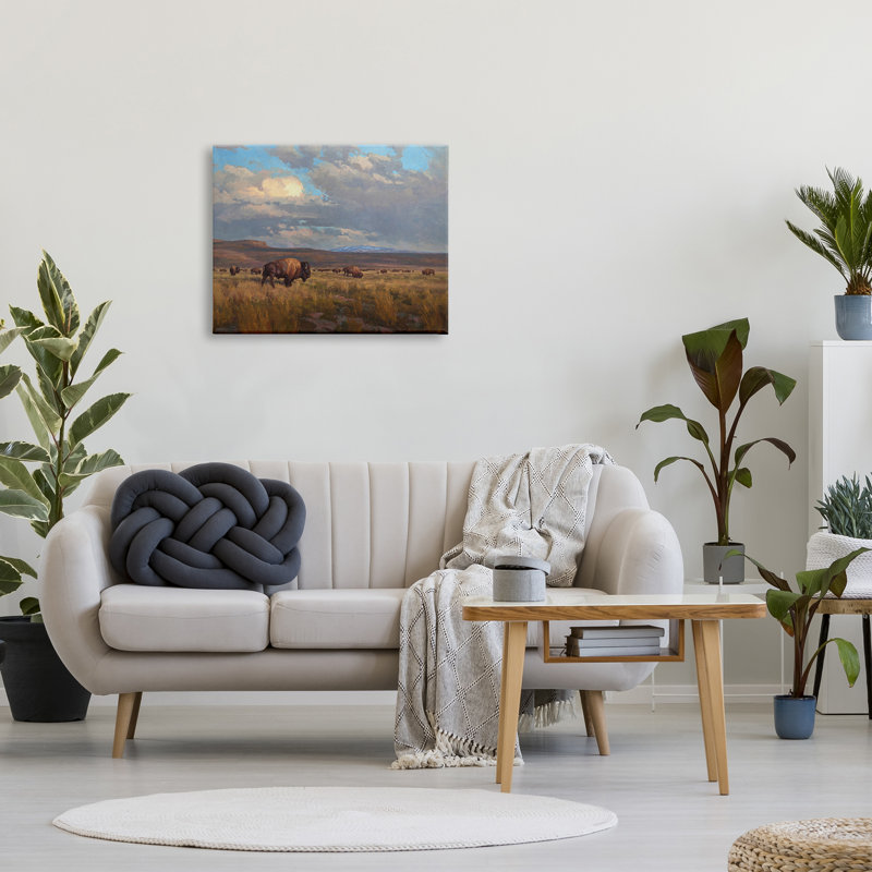 Buffalo, paysage nuageux sur toile, H 24 po x l 30 po x P 1,5 po