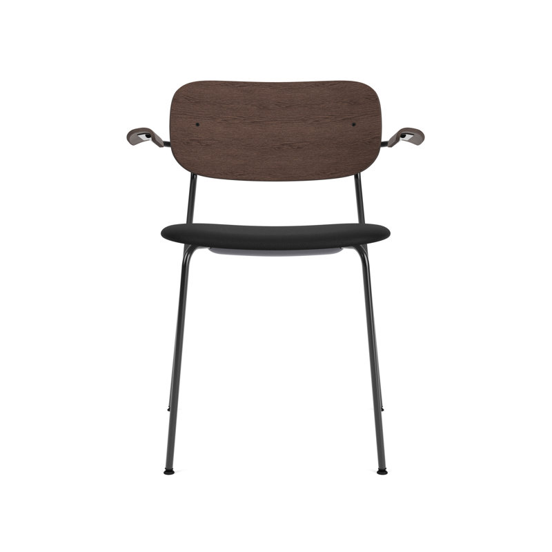 Co Upholstered Arm Chair, Bouclé 02 Acrylic, Dark Stained Oak, Black
